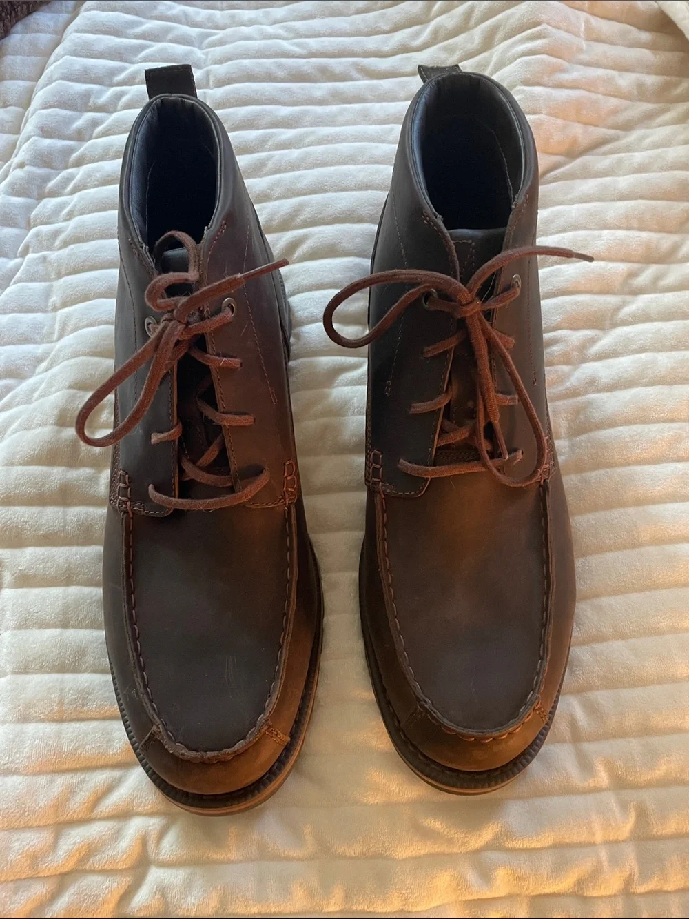 Timberland Grantly Leather Moc Toe Chukka Boot w Ortholite Brown Size 14 NWOT